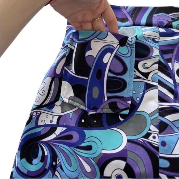 KEVAN HALL SPORT Abstract Mini Skourt Size 2 - Picture 2 of 11